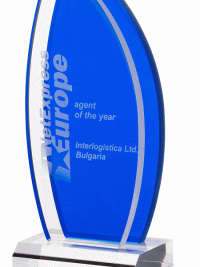 Glaspokal "Mare Sail Award" mit Lasergravur