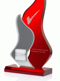 Glaspokal "Ignis Spiritus Award" mit Lasergravur