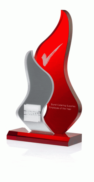 Glaspokal "Ignis Spiritus Award" mit Lasergravur