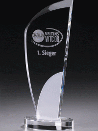 Glaspokal "Frozen Elegance Award" mit Glasgravur