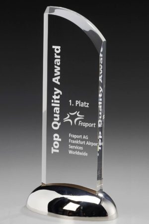Glastrophäe "Dominatio Award" mit Glasgravur