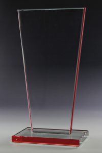 Glaspokal "Guayay Rot Award" mit Glasgravur