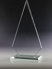 Glastrophäe "Mevo Award" mit Glasgravur