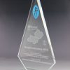 Glastrophäe "Mevo Award" mit Glasgravur