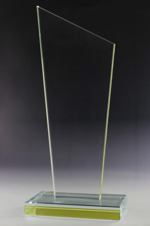 Glaspokal "Quino Gelb Award" mit Glasgravur