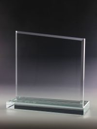 Glastrophäe "Tocantis Award" mit Lasergravur