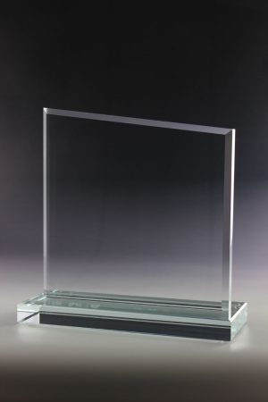 Glastrophäe "Tocantis Award" mit Lasergravur