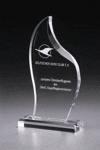 Glaspokal "Olymp Award" mit Glasgravur