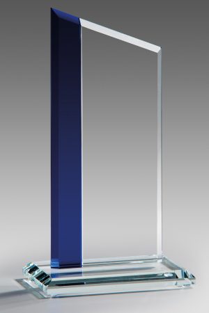 Glastrophäe "Exis Award" mit Lasergravur