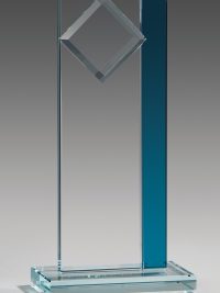 Glastrophäe "Kaira Award" mit Glasgravur