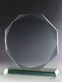 Glastrophäe "Mythos Award" mit Glasgravur