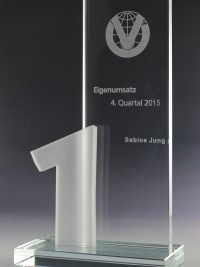 Glaspokal 1 "Numerus Award" mit Glasgravur