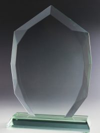 Glastrophäe "Octa Award" mit Glasgravur
