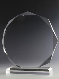 Glastrophäe "Orbis Award" mit Glasgravur