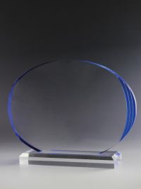 Glastrophäe "Ovatus Award" mit Glasgravur