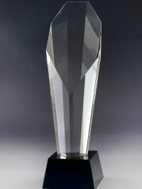 Glastrophäe "Pretium Award" mit Glasgravur