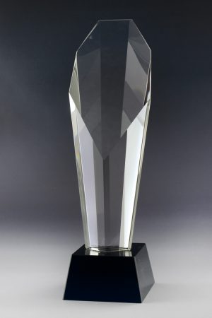 Glastrophäe "Pretium Award" mit Glasgravur