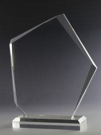 Glastrophäe "Saxum Award" mit Glasgravur