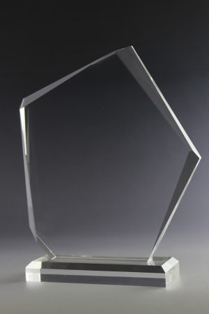 Glastrophäe "Saxum Award" mit Glasgravur
