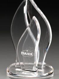 Glastrophäe "Shinoa Award" mit Glasgravur