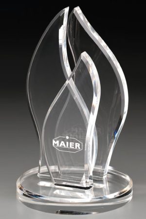 Glastrophäe "Shinoa Award" mit Glasgravur