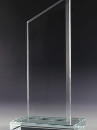 Glastrophäe "Stela Award" mit Glasgravur