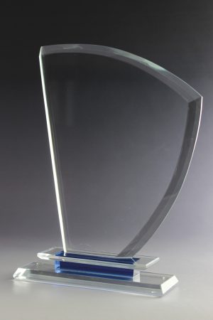 Glastrophäe "Tian Award" mit Glasgravur