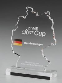 Glastrophäe "Solum Award" mit Glasgravur