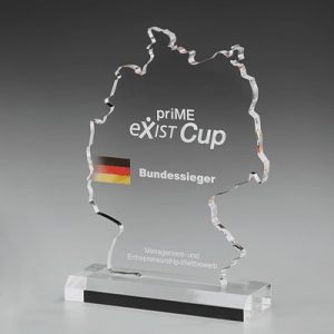 Glastrophäe "Solum Award" mit Glasgravur