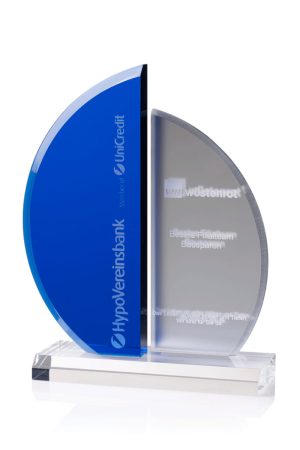 Glaspokal "Blue Sail Award" mit Glasgravur