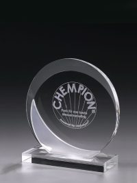 Glaspokal "Frozen Eclipse Award" mit Glasgravur