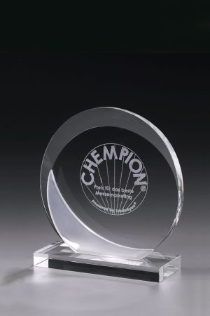 Glaspokal "Frozen Eclipse Award" mit Glasgravur