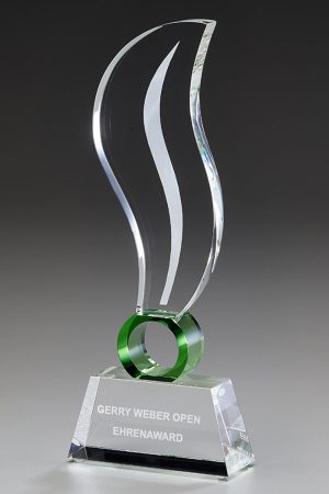 Glaspokal "Prasinus Blaze Award" mit Lasergravur