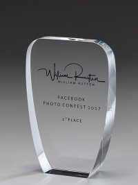 Glaspokal "Rana Award" mit Glasgravur