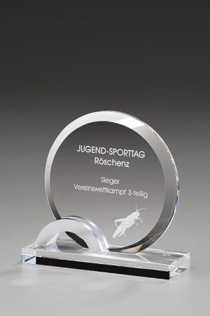 Glaspokal "Topia Award" mit Glasgravur