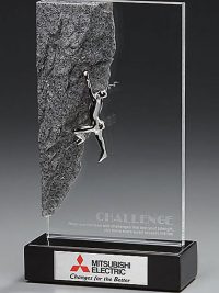 Glaspokal "Climber Award" mit Lasergravur