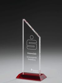 Glaspokal "Artos Award" mit Lasergravur