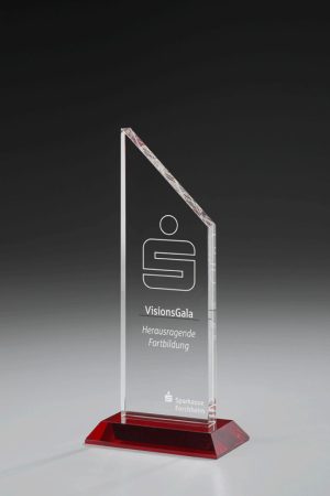 Glaspokal "Artos Award" mit Lasergravur