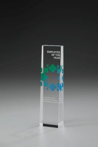 Glaspokal "Coelum Award" mit Lasergravur