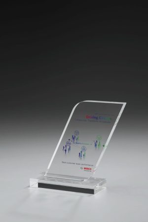 Glaspokal "Explicitus Award" mit Lasergravur