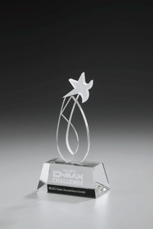 Glaspokal "Frozen Figura Award" mit Lasergravur