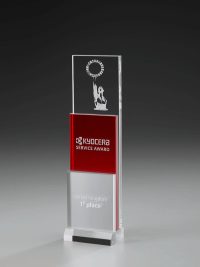 Glaspokal "Ignis Corpus Award" mit Lasergravur