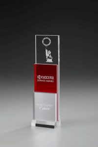Glaspokal "Ignis Corpus Award" mit Lasergravur