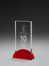 Glaspokal "Ignis Taurus Award" mit Lasergravur