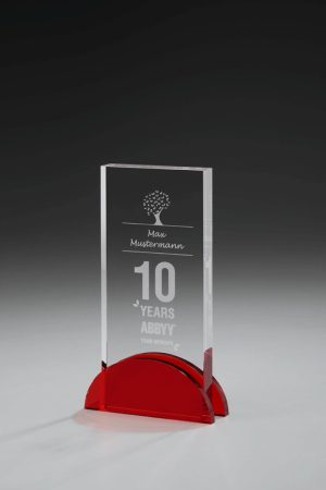 Glaspokal "Ignis Taurus Award" mit Lasergravur