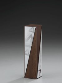 Glaspokal "Lumber Drill Award" mit Lasergravur