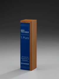 Glaspokal "Lumber Plate Award" mit Lasergravur