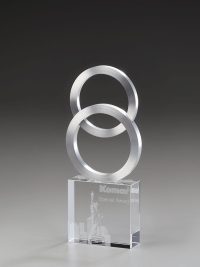 Glaspokal "Protelum Award" mit Lasergravur