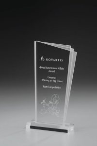Glaspokal "Subjects Award" mit Lasergravur