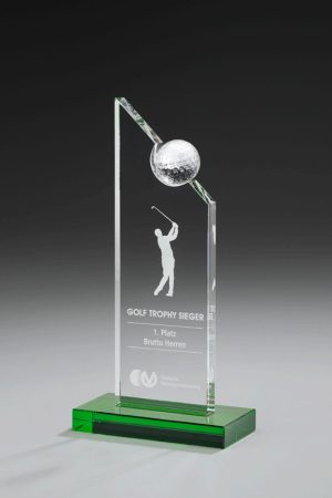 Golfpokal "Birdie Award" mit Gravur und Golfball